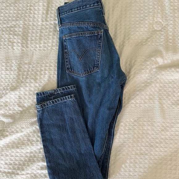 Levi's Blue Skinny Jeans 501s - Picture 3 of 7